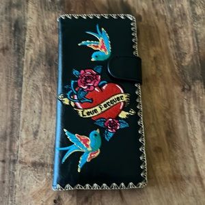 Lavishly Black Embroidered “ Love Forever “ Wallet